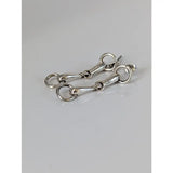Silver steed snaffle bit stud earrings with polished sterling silver bit design and classic equestrian style