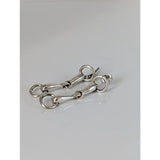 Silver steed snaffle bit stud earrings with polished sterling silver links and secure stud backs