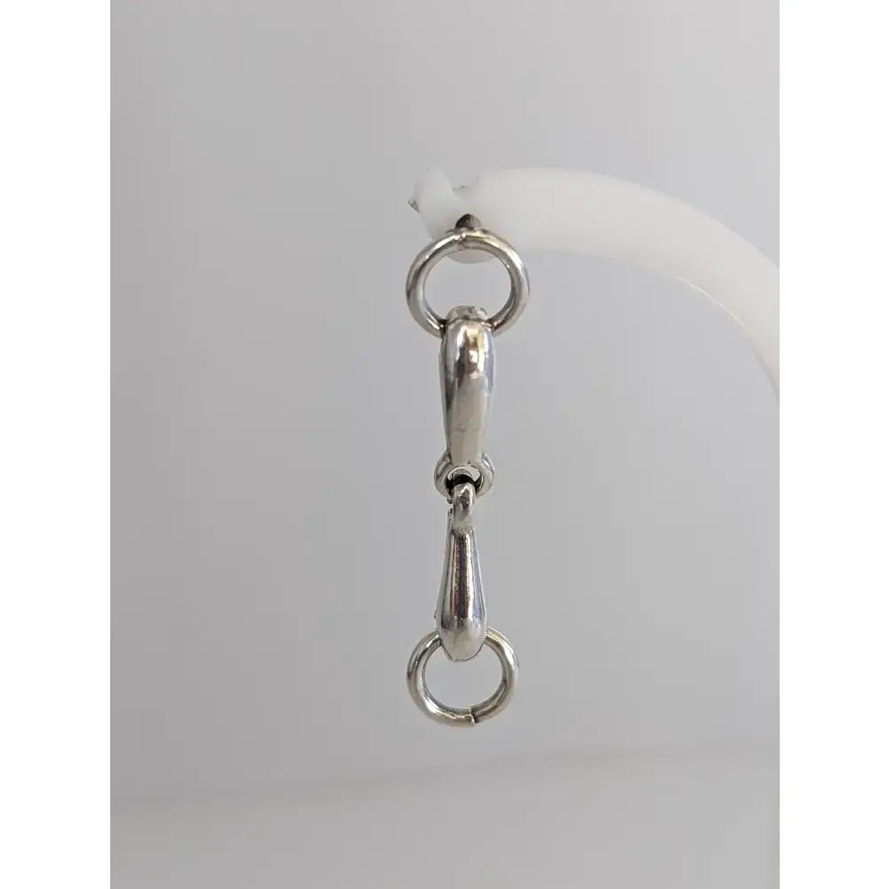 Silver steed snaffle bit stud earrings with silver horsebit style clasp and polished sterling silver finish