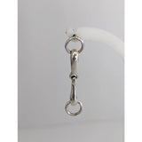 Silver steed snaffle bit stud earrings with silver horsebit style clasp and polished sterling silver finish