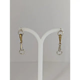Silver steed snaffle two-tone snaffle bit stud earrings in polished gold and sterling silver with a minimalist design
