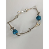 Silver Steed Snaffle Bracelet with Turquoise Beads Bracelet Bracelets