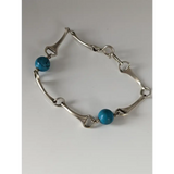 Silver Steed Snaffle Bracelet with Turquoise Beads Bracelet Bracelets