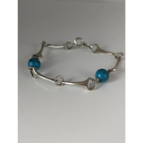 Silver Steed Snaffle Bracelet with Turquoise Beads Bracelet Bracelets