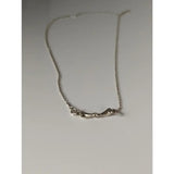 Silver steed snaffle necklace silver chain with delicate sculpted bone shaped pendant in silver steed style