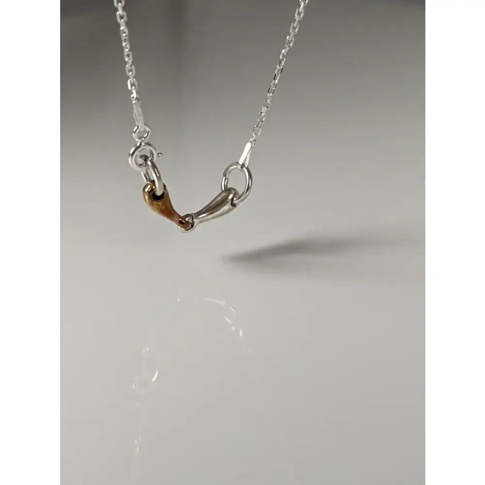 Silver steed snaffle necklace silver horsebit necklace with copper-colored accent for a stylish look