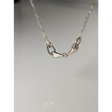 Silver steed snaffle necklace featuring a silver horsebit clasp on a delicate silver chain