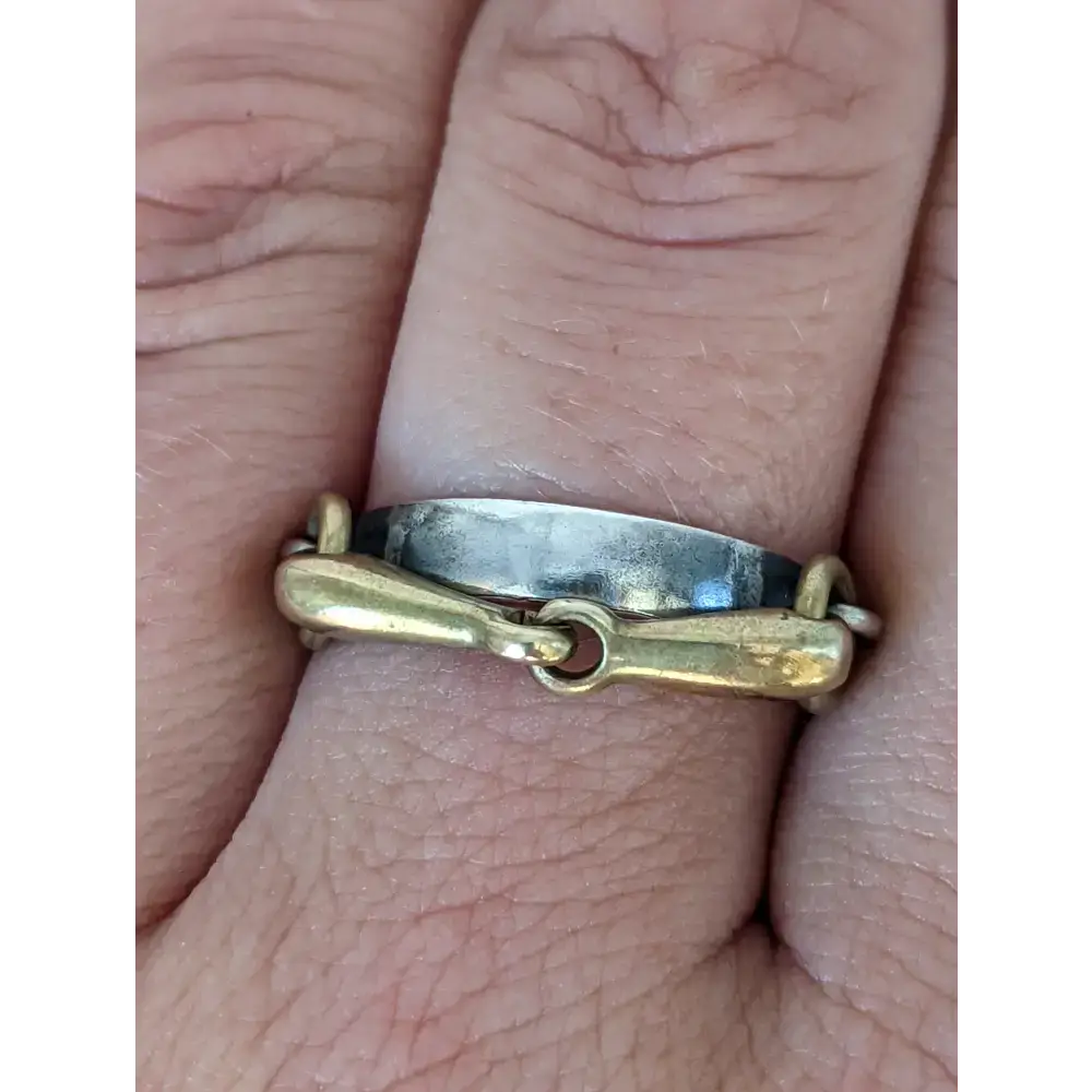 Silver Steed Snaffle on a Silver Band M Brass Rings