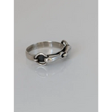 Silver Steed Snaffle on a Silver Band M Brass Rings