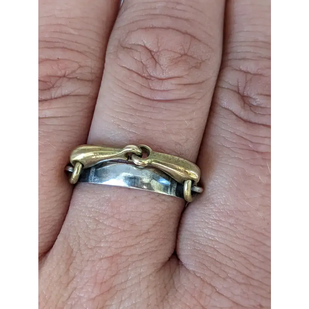 Silver Steed Snaffle on a Silver Band M Brass Rings