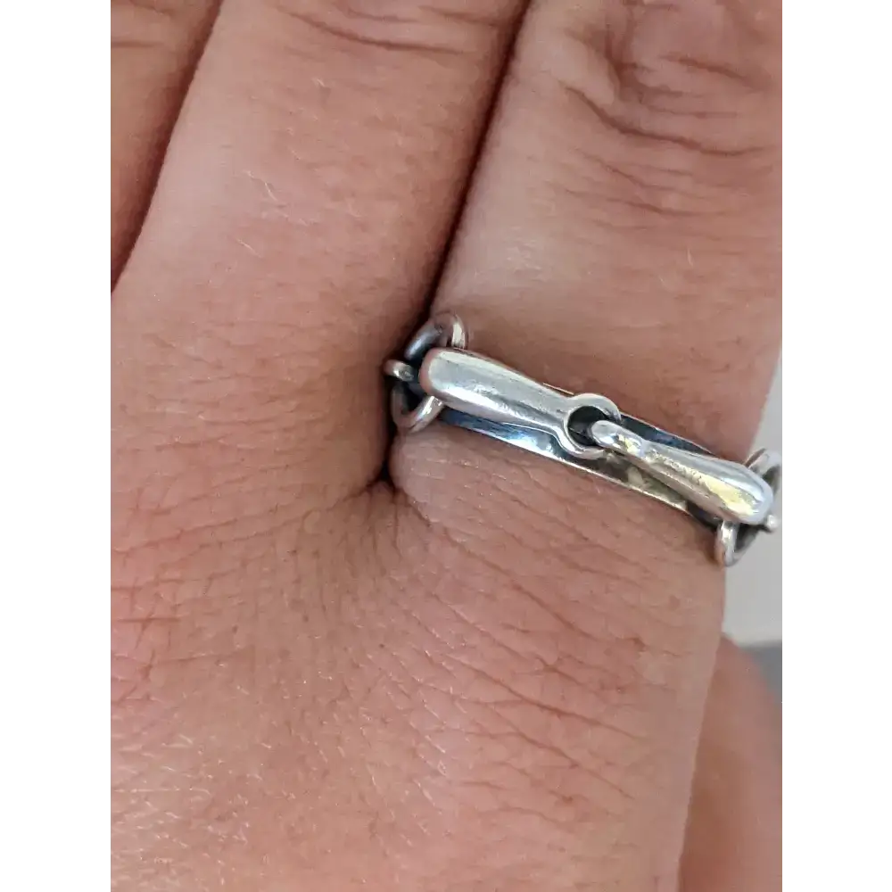 Silver Steed Snaffle on a Silver Band M Brass Rings