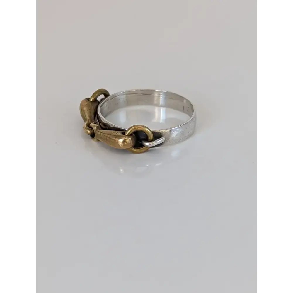 Silver Steed Snaffle on a Silver Band M Brass Rings
