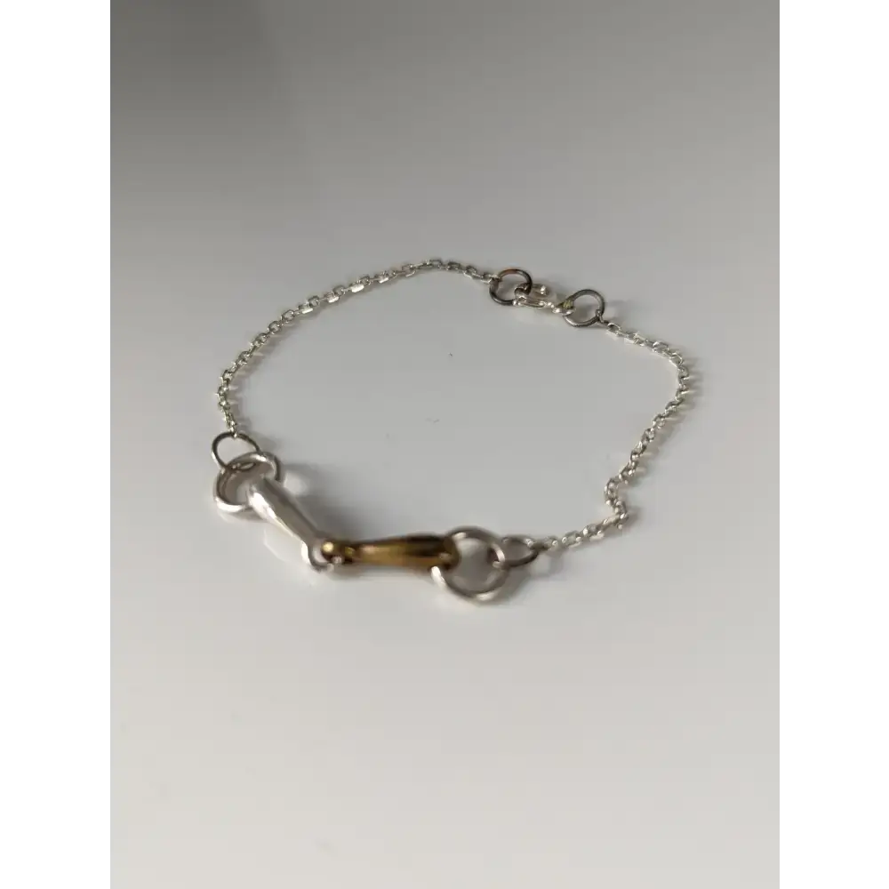 Silver Steed Snaffle on a Chain Delicate Bracelet 15.5cm Silver&Brass Bracelets