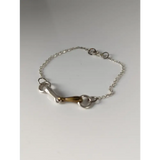Silver Steed Snaffle on a Chain Delicate Bracelet 15.5cm Silver&Brass Bracelets