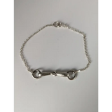 Silver Steed Snaffle on a Chain Delicate Bracelet 15.5cm Silver&Brass Bracelets