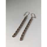 Silver steed snake chain dropped earrings with delicate sterling silver faceted bead chain drop design