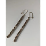 Silver steed snake chain dropped earrings with delicate sterling silver and clear faceted crystals drop design