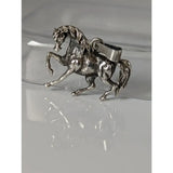 Silver steed stallion silver pendant with detailed sculpted mane and tail and sturdy metal clasp for easy attachment