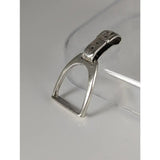 Silver steed stirrup silver pendant featuring a polished silver pendant with a buckle-style stirrup silver design