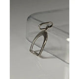 Silver steed stirrup silver pendant charm with polished metallic finish and stones in equestrian jewelry style