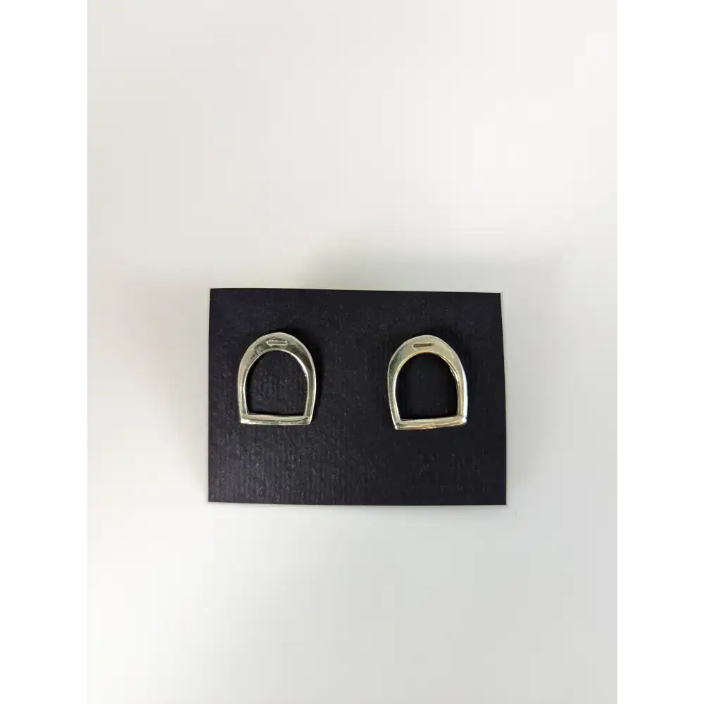 Silver Steed Stirrup Stud Earrings Earrings