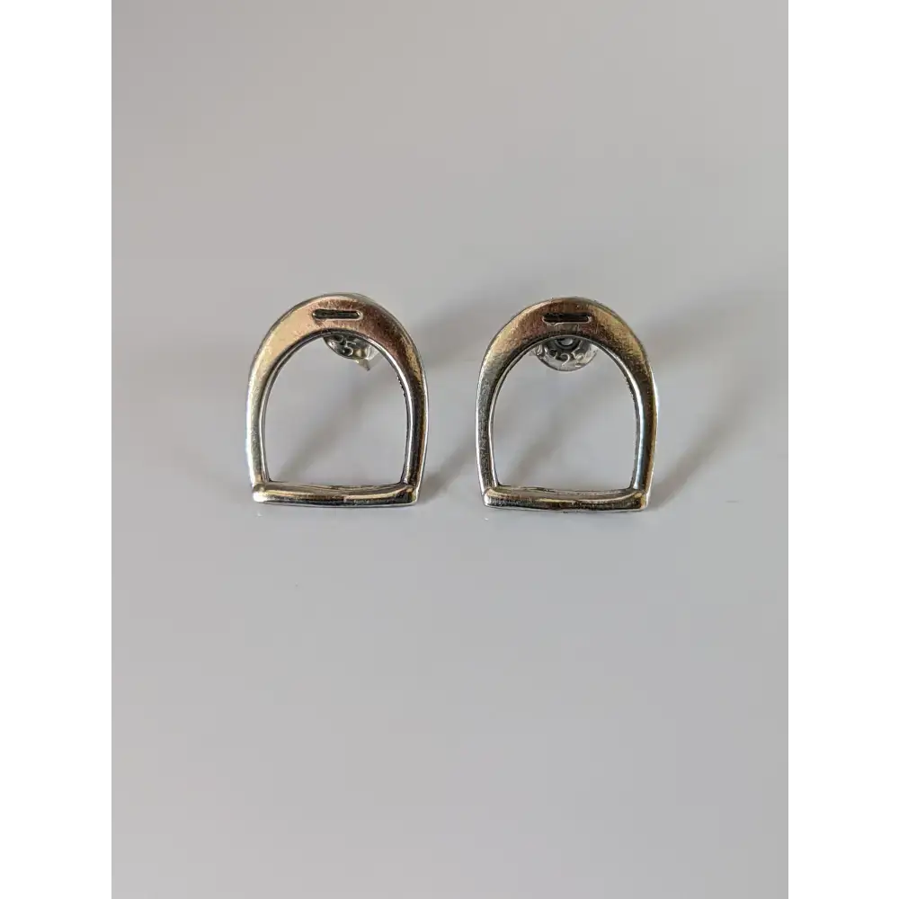 Silver Steed Stirrup Stud Earrings Earrings