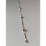 Silver steed studded chain silver bracelet featuring a silver studded ball chain with spherical accents and a small ring end