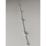 Silver steed studded chain silver bracelet with small spherical beads and a delicate studded ball chain design