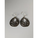 Silver steed sunlight dropped earrings handmade silver teardrop lattice design with textured tarnished finish