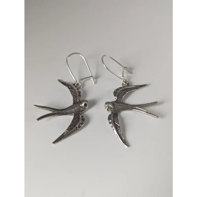 Silver Steed Swallow Silver Dropped Earrings Earrings