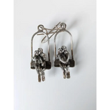 Silver Steed Swing Seat Loved Up Couple Dropped Earrings Earrings