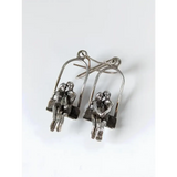Silver Steed Swing Seat Loved Up Couple Dropped Earrings Earrings