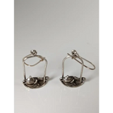 Silver Steed Swinging Tea Set Dropped Earrings Earrings