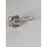 Silver steed teapot silver ring featuring a silver-toned metal miniature kettle design with detailed spout and handle