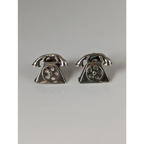 Silver Steed Telephone Stud Earrings Earrings