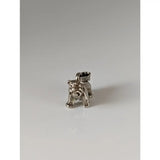 Silver steed terrier silver pendant featuring a detailed silver bulldog charm with textured metal surface