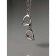 Silver Steed Thread Through Double Stirrup Silver Necklace Pendant
