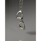 Silver Steed Thread Through Double Stirrup Silver Necklace Pendant