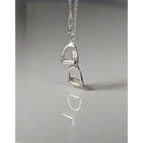 Silver Steed Thread Through Double Stirrup Silver Necklace Pendant