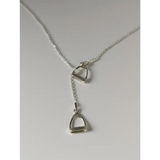Silver Steed Thread Through Double Stirrup Silver Necklace Pendant