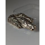 Silver Steed Three Head Racing Thoroughbreds Brooch / Stock Tie Pin Brooches