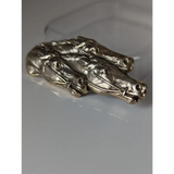 Silver Steed Three Head Racing Thoroughbreds Brooch / Stock Tie Pin Brooches