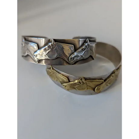 Silver Steed Three horses heads bangle All silver version Bangle