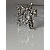 Silver Steed Triple Bar Jump, Show Jumping Brooch / Stock Tie Pin Brooches