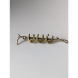 Silver Steed Triple Shoe & Cane Brooch / Stock Tie Pin Standard Brooches