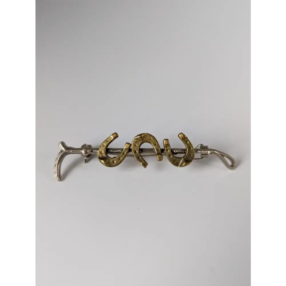 Silver Steed Triple Shoe & Cane Brooch / Stock Tie Pin Standard Brooches