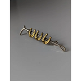 Silver Steed Triple Shoe & Cane Brooch / Stock Tie Pin Standard Brooches