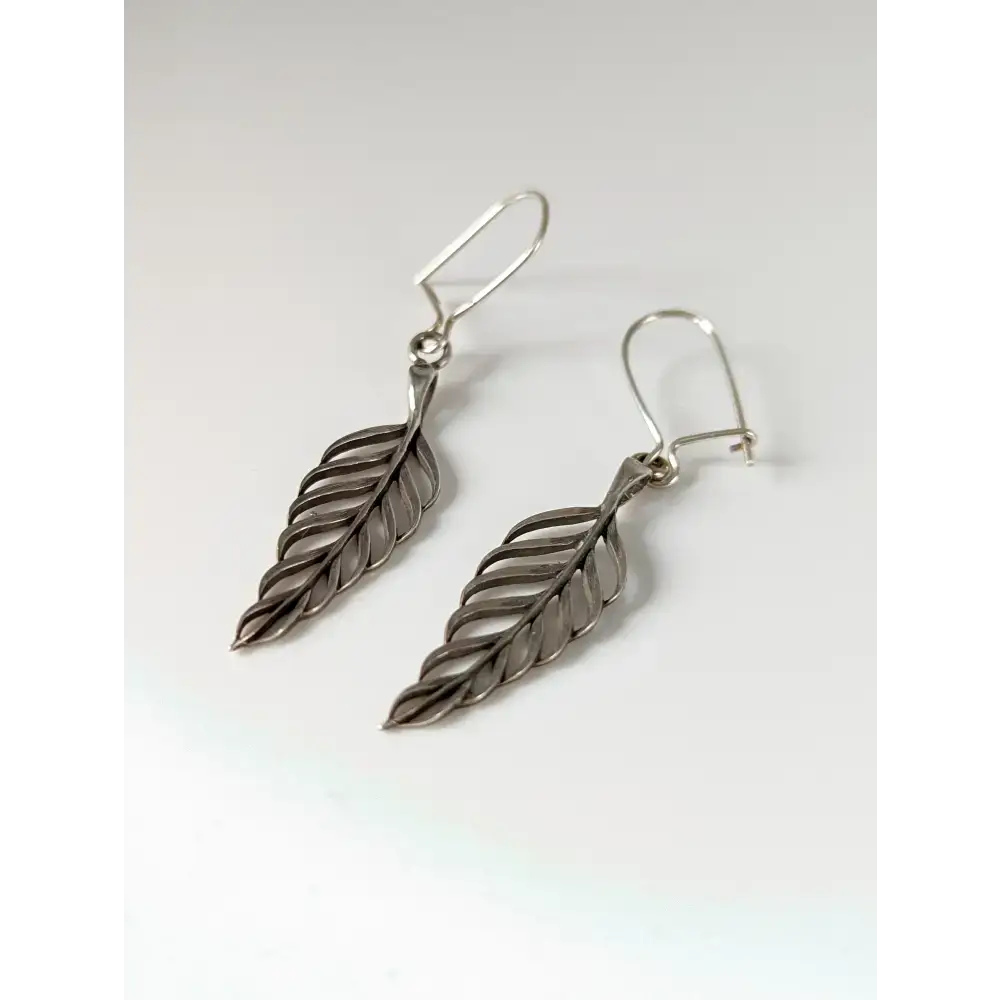 Silver Steed Tropical Leaf Dropped Earrings Earrings