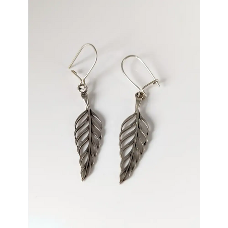 Silver Steed Tropical Leaf Dropped Earrings Earrings