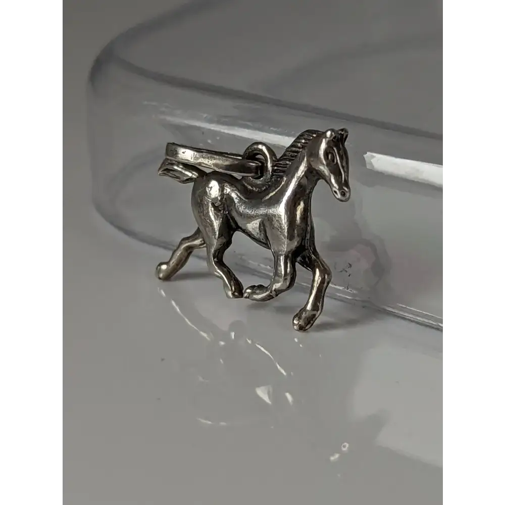 Silver Steed Trotting Horse Silver Pendant Pendant